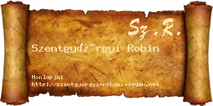 Szentgyörgyi Robin névjegykártya